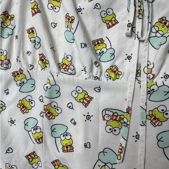 Sanrio Keroppi Women's XL Ruched Tank Top Tie Front Donut Pond - Picture 10 of 15